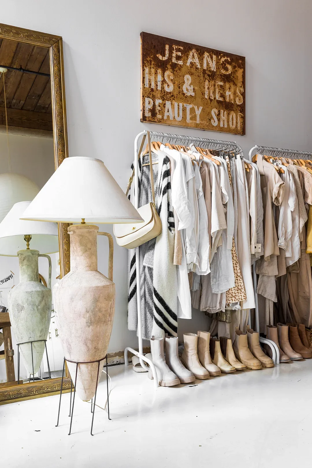 clothes on open hanger