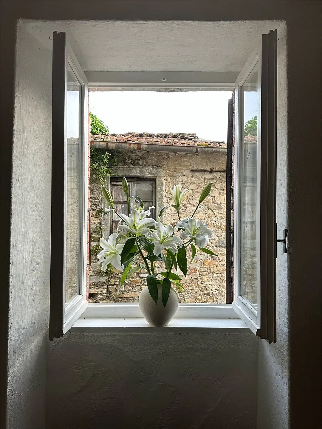 Before renovating, this was the view from my new home in Tuscany.
