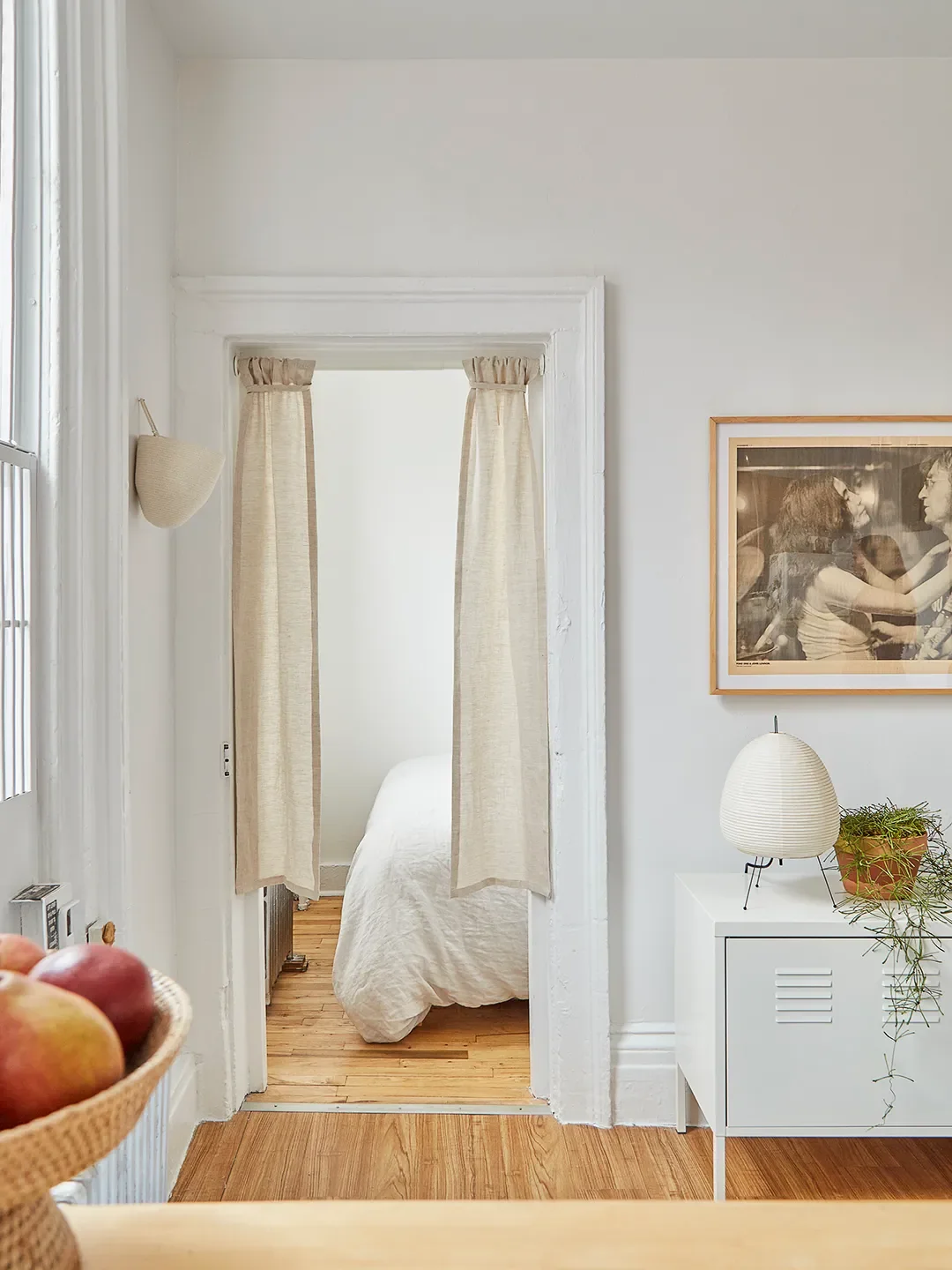 Linen Door Curtain,Etsy; Akari Noguchi Lamp,Surrounding.
