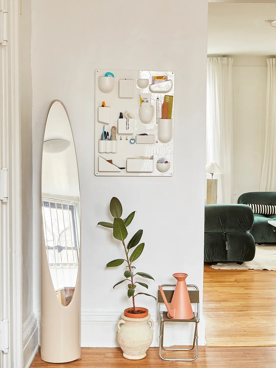 Lipstick Mirror,Renew Finds; Vitra Uten Silo Organizer,MoMA Design Store.
